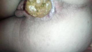 Shitting in close up