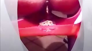 Poop in red panties