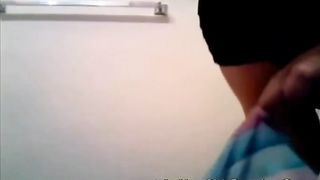 Ebony girl pooping in her pink panties