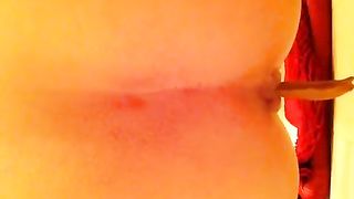 She drops a red pile of shit