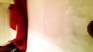 She drops a red pile of shit