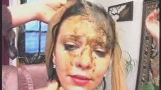 Cleaning poop from face