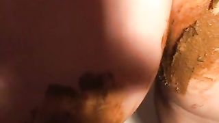 Smear poop on her entire body and pussy