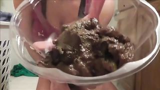 Poop in ice cream cup