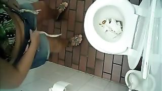 outdoor toilet poop with a bit of diarrhea