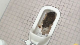 Poop over a shitty toilet
