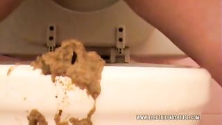 All over the toilet and floor