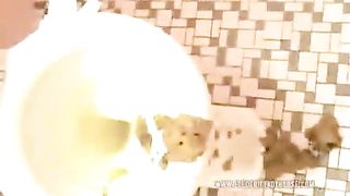 All over the toilet and floor