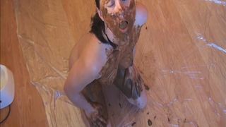 Mature woman smearing shit