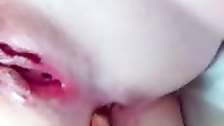 Arab girl fingering her ass