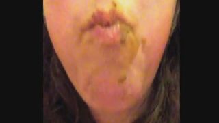 eating a mouthful of crap