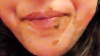 eating a mouthful of crap