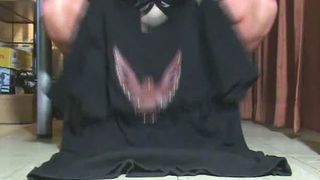 Liquid shit on a black sheet