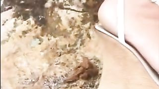 Creamy shit in close up