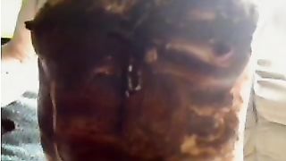 Smear shit on her pussy