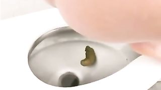 Cute latina girl pooping