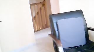 Brunette drinking piss - webcam