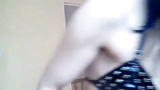 Brunette drinking piss - webcam