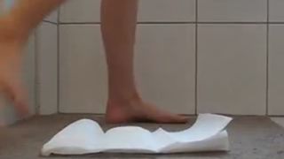 Smear crap on her feet