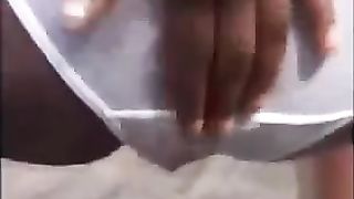 Ebony pooping in public