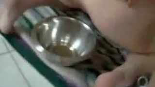 Mature blonde eating scat