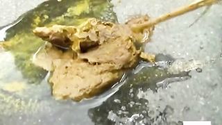 Asian girls pooping outdoor