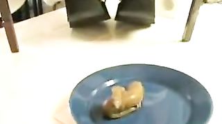 Blonde MILF pooping in close up