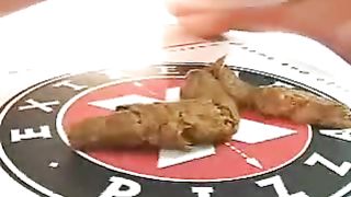 Ramona shitting on pizza box