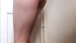 Brunette teen pooping turds