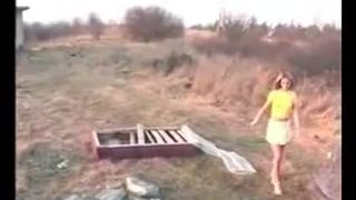 Outdoor poop with a blonde girl