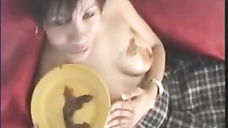 Shit in a yellow plate