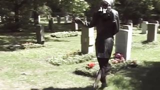 Pissing in the cemetary