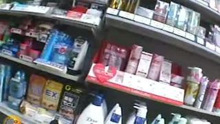 Hairy Asian in public bathroom