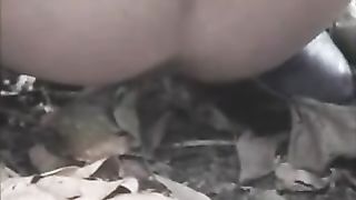 Mix of girls pooping outdoor