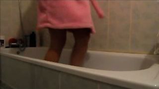 Girls pooping in the bathroom