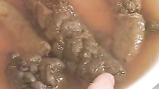 Eating scat for her first time