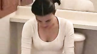 Shitting in the toilet