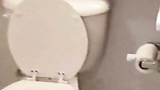 Shitting in the toilet