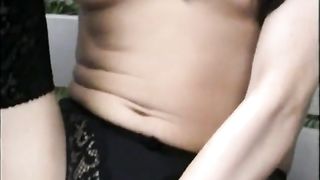 Brunette girl pooping outdoor