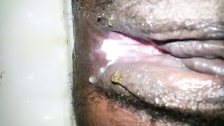 Yellow shit and pussy leak