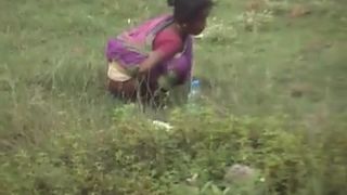 Indian girl washing her ass