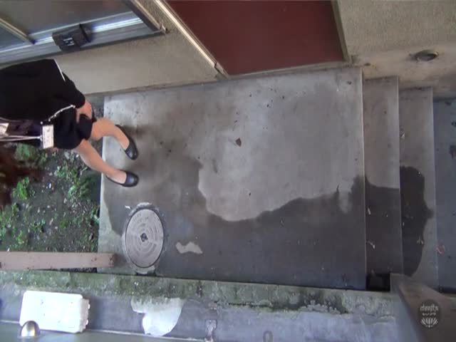 Japanese girl pooping outdoor