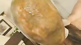 Liquid scat on her entire face