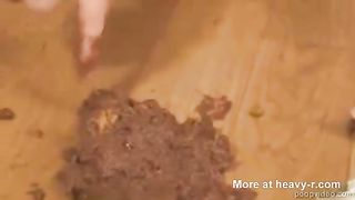 She's eating scat
