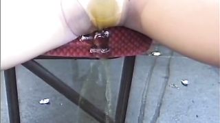 Piss and shit in pantyhose