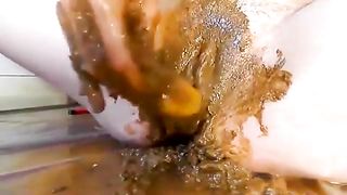 Creamy shit on her tight pussy