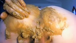 Fisting her own scat