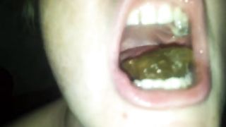 Eating poop from a plate